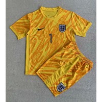 Echipament fotbal Anglia Jordan Pickford #1 Portar Tricou Acasa European 2024 pentru copii maneca scurta (+ Pantaloni scurti)